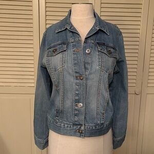 Vintage Izod Denim Jacket - Light Wash - Size Medium - EUC!